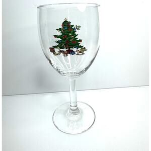 Spode Christmas Tree Pattern Stemmed Wine Glass